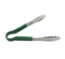 Thumbnail image #1 for 10-Inch One-Piece Scalloped Edge Utility Tongs with Green Poly-Coated Handle