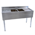 Thumbnail image #1 for BK Resources Two-Compartment Underbar Sink with Dual Drainboards and Faucet, 48 Inch Wide