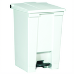 Thumbnail image #1 for Rubbermaid Commercial Products Step-On FG614400WHT 12-Gallon White Rectangular Plastic Bathroom Trash Can