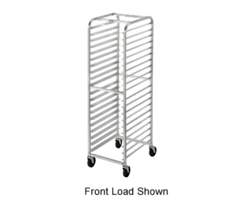 Product image #1 for Economy Series All-Welded Aluminum Side-Load Bun Pan Rack with 5-Inch Swivel Stem Casters, 20-Pan Capacity