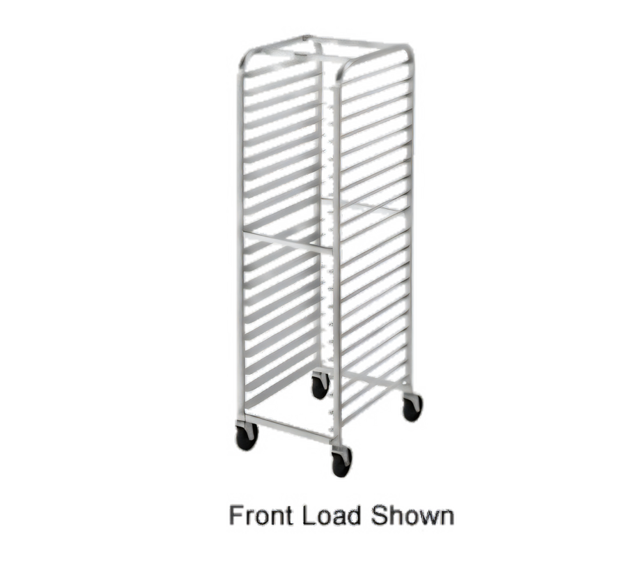 Product image #1 for Economy Series All-Welded Aluminum Side-Load Bun Pan Rack with 5-Inch Swivel Stem Casters, 20-Pan Capacity