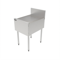 Top Shelf TSF Series 18-Inch Freestanding Stainless Steel Underbar Drainboard with 6-Inch Backsplash
