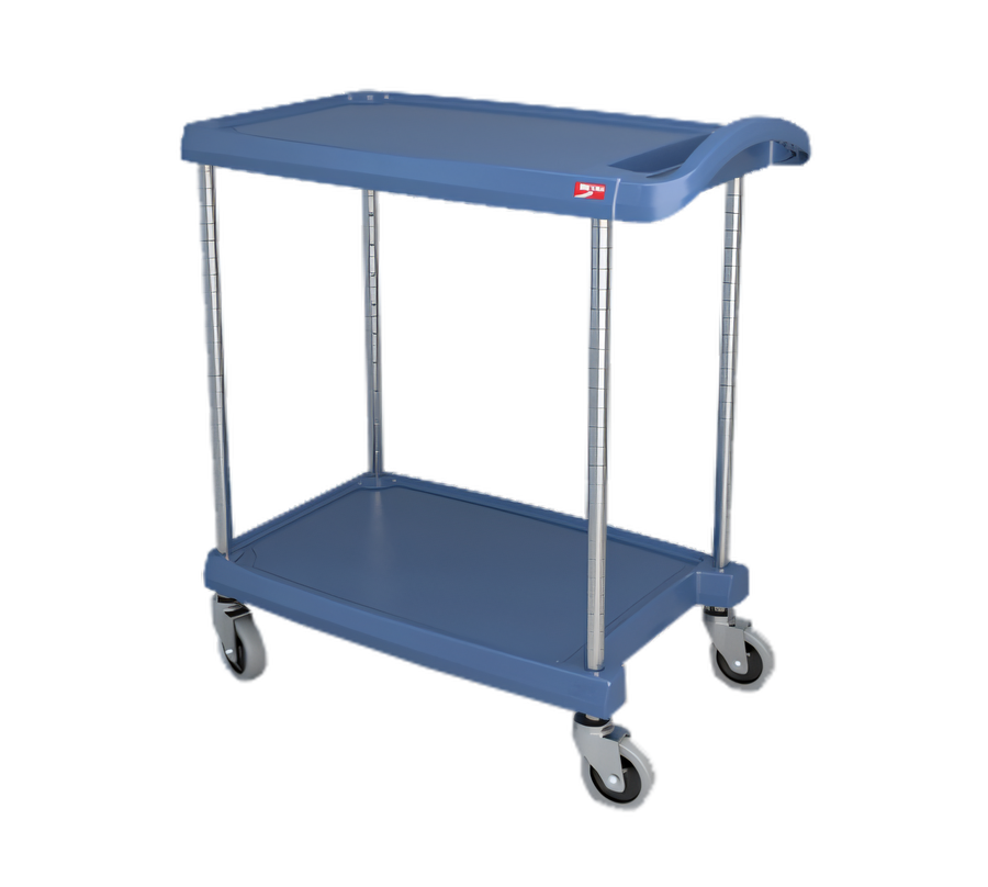 Product image #1 for Metro myCart Series 2-Shelf Polymer Utility Cart with Microban, Blue, 18-5/16 x 31-1/2 x 35-1/2 Inches