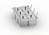 Thumbnail image #1 for RATIONAL Portion Basket Kit with 6 Solid 1/6 GN Baskets, Lids, and Frame for Size 2-S