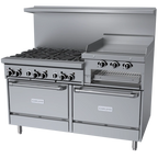 Thumbnail image #1 for Garland GFE Starfire Pro GFE60-6R24CR 60-Inch Gas Range with 6 Open Burners, 24-Inch Griddle/Broiler, Convection & Standard Ovens