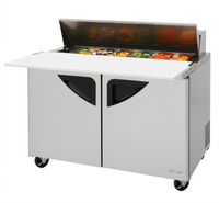 Turbo Air Super Deluxe 48-Inch Two-Section Sandwich/Salad Prep Table, 12-Pan Opening, 12 Cu. Ft.