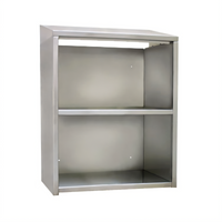 Glastender 42-Inch Open Front Stainless Steel Wall Cabinet with Sloped Top and Shelf