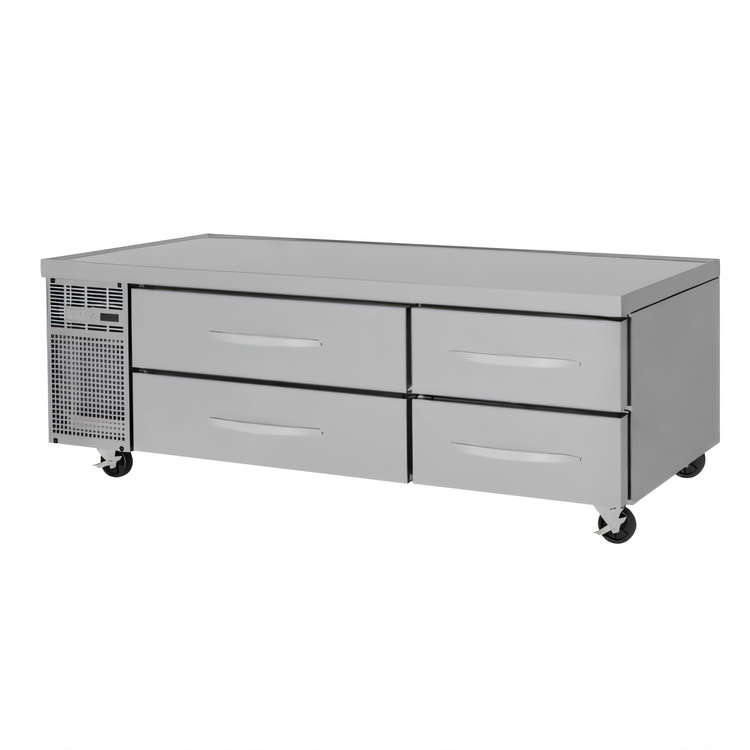 Product image #1 for Turbo Air PRO Series 72-Inch Two-Section Stainless Steel Freezer Chef Base with 4 Drawers
