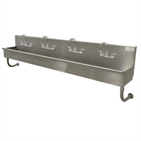 Advance Tabco 4-Station Wall-Mounted Stainless Steel Hand Sink with 4 Faucets, 80 Inch Wide