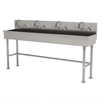 Advance Tabco 80-Inch ADA Multiwash Hand Wash Sink with 4 Faucets and Stainless Steel Legs