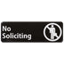 Thumbnail image #1 for Winco No Soliciting Prohibitive Sign, 3 x 9 Inch, Black with White Imprint