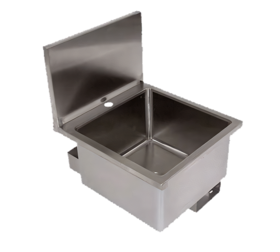 Product image #1 for John Boos Pro-Bowl Wall-Mount Hand Wash Sink with Knee Valve Faucet, Gooseneck Spout, 16" x 16" Bowl