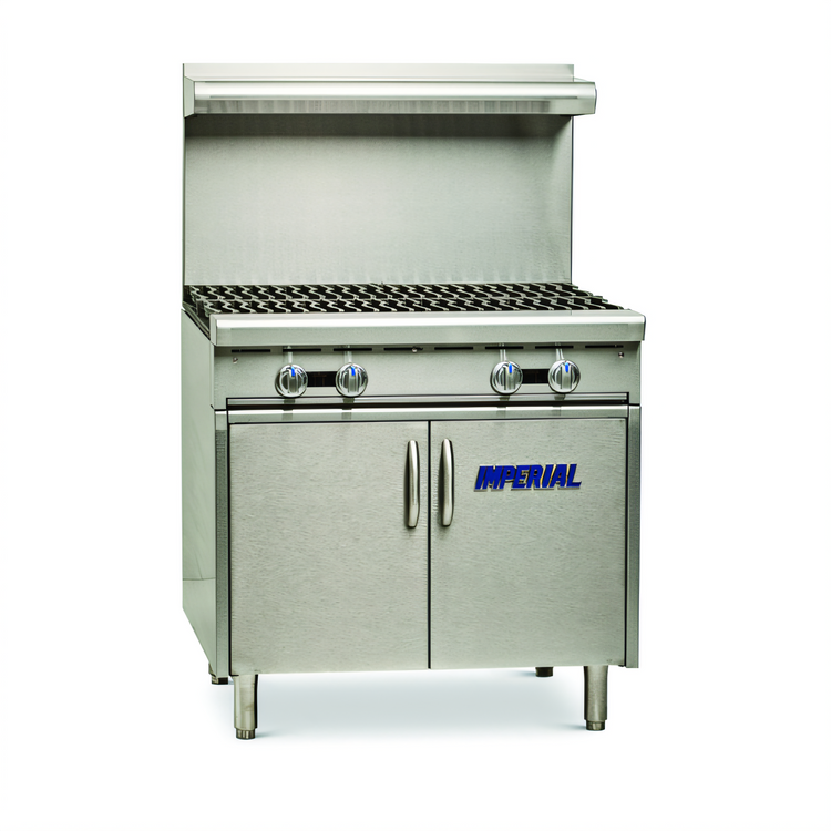 Product image #1 for Imperial Spec Series 36-Inch Heavy Duty Stainless Steel Gas Range with 4 Open Burners and Open Cabinet Base
