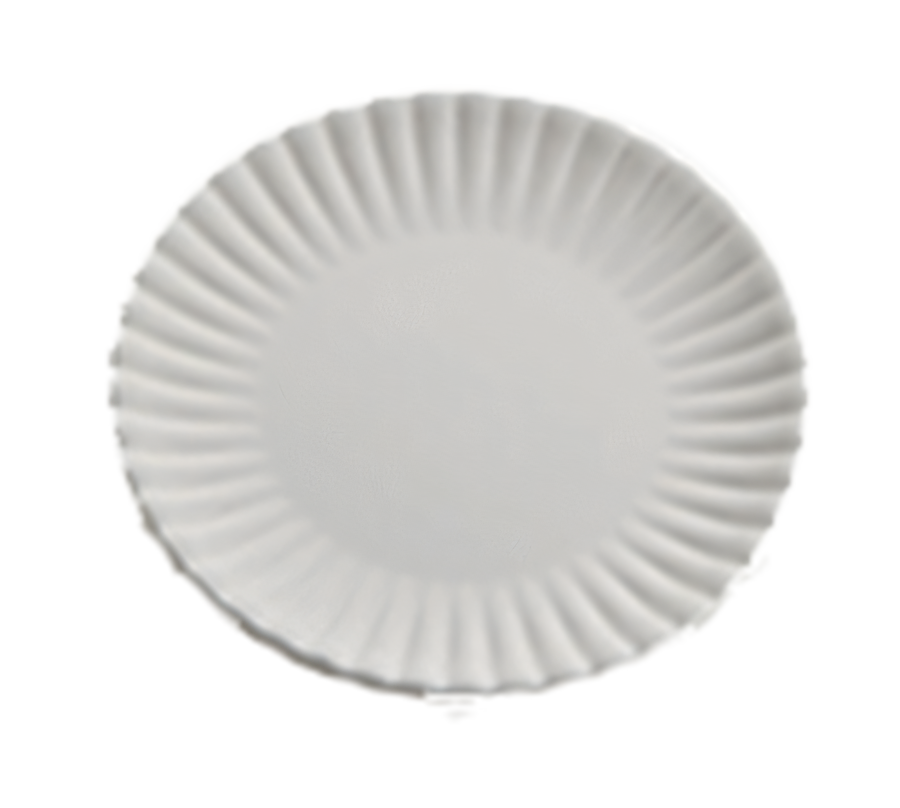 Product image #1 for American Metalcraft 8-7/8-Inch Round White Melamine Dinner Plate with Paper Plate Design