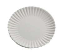 American Metalcraft 8-7/8-Inch Round White Melamine Dinner Plate with Paper Plate Design