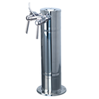 Thumbnail image #1 for Micro Matic USA Finnesse DS-142-PSS-W Countertop Air-Cooled Dual-Faucet Wine Font, Polished 304 Stainless Steel, 16-1/2-Inch H