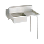 Thumbnail image #1 for BK Resources BKSDT-60-R 60-Inch Straight Soiled Dish Table, Right-to-Left, 18-Gauge 304 Stainless Steel, 10-Inch Backsplash, Galvanized Legs