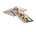 Thumbnail image #1 for American Metalcraft Hammered Rectangular 18/8 Stainless Steel Serving Tray, 23-3/4 x 7-1/2 x 1/2 Inch