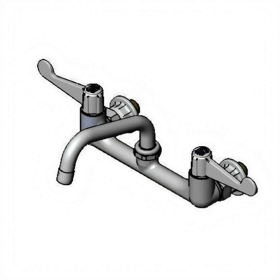 Product image #1 for 8-Inch Centers Wall-Mount Swivel Commercial Faucet with 6-Inch Swing Nozzle
