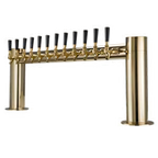 Thumbnail image #1 for Micro Matic USA Metropolis METRO-H-12PVDKR 12-Faucet Countertop Glycol-Cooled Draft Beer Tower, 2-Column PVD Brass Finish