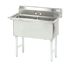 Thumbnail image #1 for Advance Tabco Special Value Series 2-Compartment Fabricated Sink with Legs, 18 x 18 x 14-Inch Bowls, No Drainboards