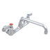 Thumbnail image #1 for John Boos Low-Lead Heavy Duty Splash Mount Faucet with 8-Inch Swing Spout, 8-Inch Centers, Chrome Finish