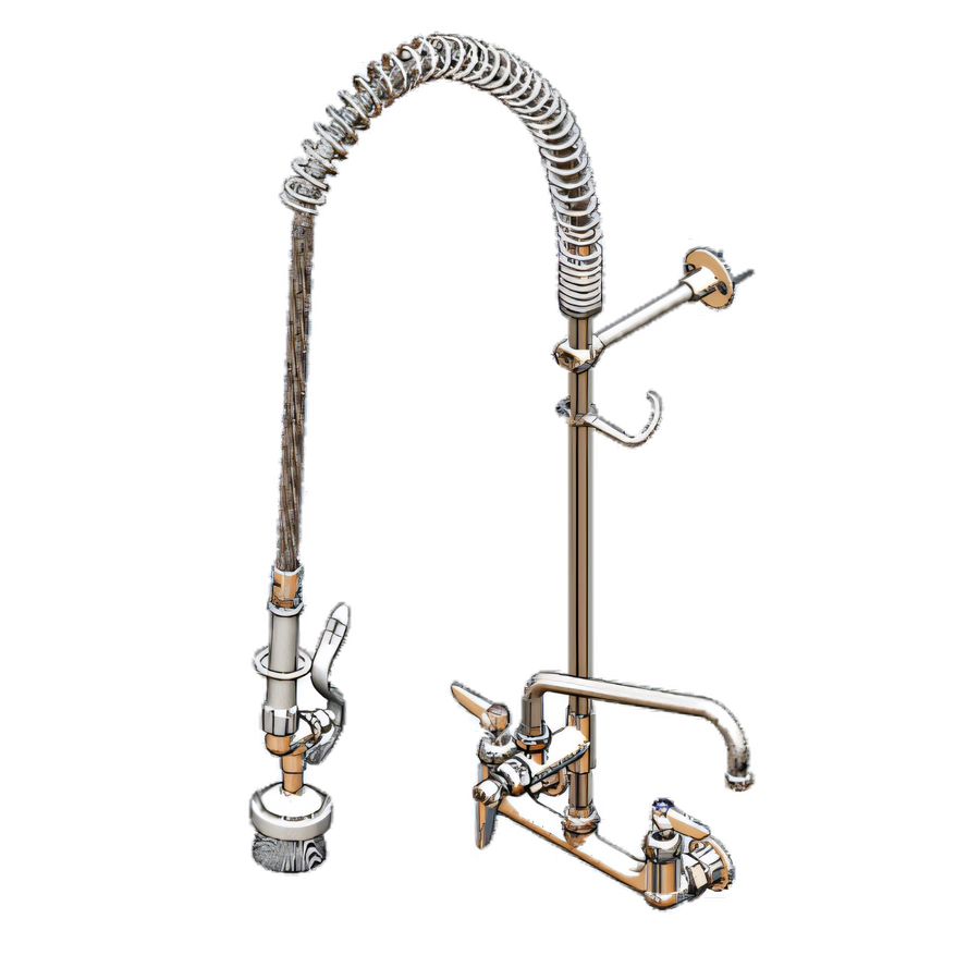 Product image #1 for T&S Brass EasyInstall Wall-Mount Pre-Rinse Unit with Add-On Faucet, 8-Inch Centers, 14-Inch Swing Nozzle