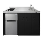 Thumbnail image #1 for Summit Commercial Summit Appliance CK54SINKR 54-Inch All-In-One Kitchenette with Sink, 2-Burner Electric Cooktop and 3.2 Cu. Ft. Refrigerator-Freezer