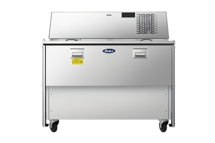 Product image #1 for Atosa Double-Sided Refrigerated Milk Cooler Cart, 12-Crate Capacity, Stainless Steel, 115V
