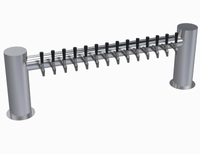 Krowne Max-H Style Two-Column 14-Faucet Glycol-Cooled Countertop Beer Tower, Brushed Stainless Steel