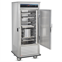 Mobile Convertible Refrigerator/Freezer Cabinet, 1 Section, Stainless Steel, 10 Adjustable Tray Slide Pairs
