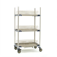 MetroMax i 36-Inch Mobile 3-Tier Tray Drying Rack with Drip Tray