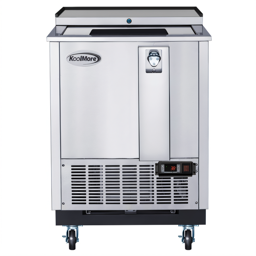 Product image #1 for Koolmore 25-Inch Freestanding Stainless Steel Commercial Bottle Cooler, 5 Cu. Ft., Built-In Opener