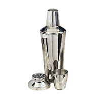 American Metalcraft 28 oz Three-Piece Stainless Steel Cocktail Shaker with Strainer Top and Jigger Cap