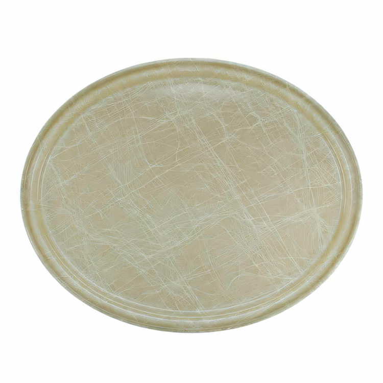 Product image #2 for Cambro Camtray Oval Fiberglass Serving Tray, 19-1/4 x 24 Inches, Abstract Tan