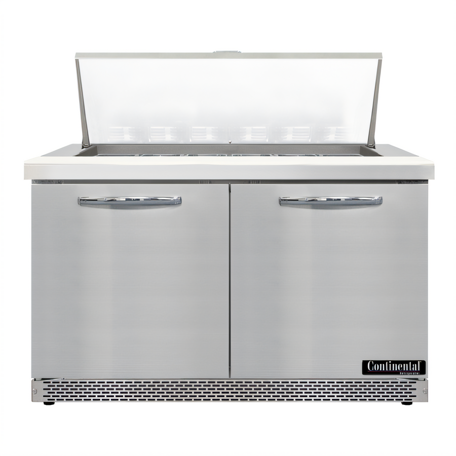 Product image #1 for Continental Refrigerator D48N18M-FB Designer Line 48" Front Breathing Mighty Top Two-Section Sandwich Prep Refrigerator