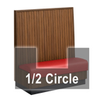 Thumbnail image #1 for ATSMFG ATS AT&S-AHC-KR48-BB GR7 Karender Half Circle Booth, single, 48" x 90" x 48" long x 48" high, Beadboard back, Upholstery and foam fitted over