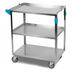 Thumbnail image #1 for Carlisle 3-Shelf Stainless Steel Utility Cart, 27 x 18 x 32-1/2 Inches, 300 lb Capacity