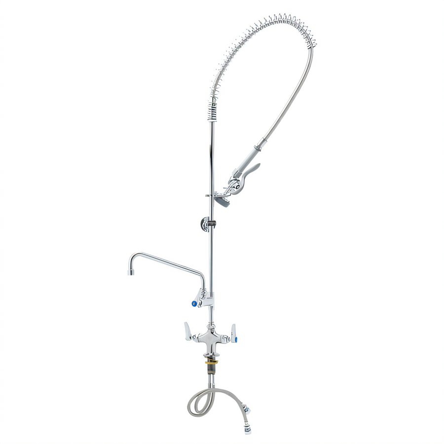 Product image #1 for T&S Brass EasyInstall Single-Hole Deck-Mount Pre-Rinse Unit with 10-Inch Add-On Faucet and 44-Inch Hose