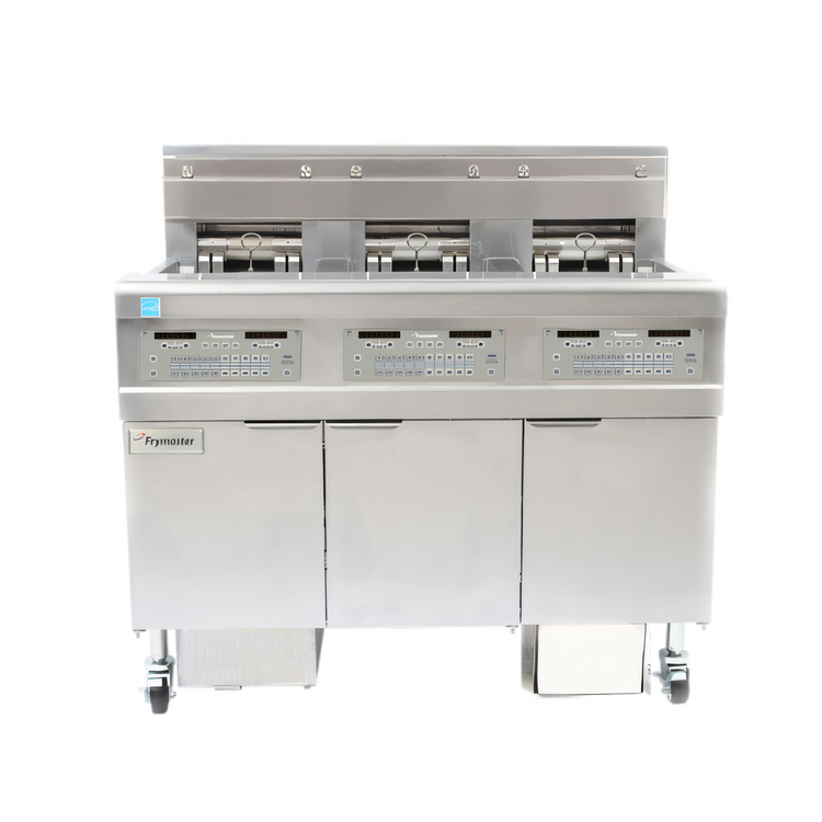 Product image #1 for Frymaster OCF30 Three-Unit Electric Oil-Conserving Open-Pot Fryer Battery with Built-In Filtration, 30 lb. Each