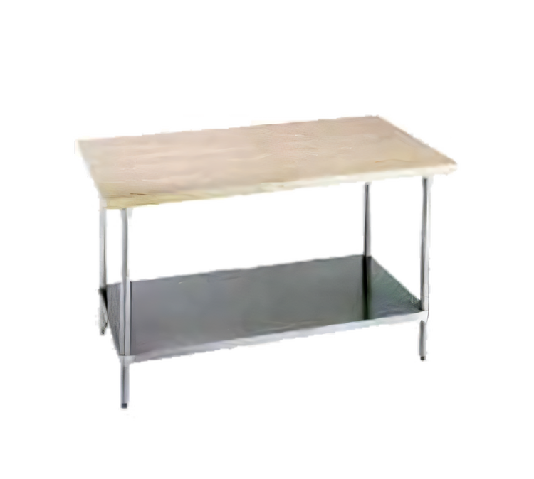 Product image #1 for Advance Tabco Maple Top Work Table with Adjustable Undershelf, 84 x 30 Inches, Galvanized Base