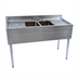 Thumbnail image #1 for BK Resources 48-Inch Slim-Line Two-Compartment Underbar Sink with Dual Drainboards and Faucet