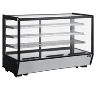 Countertop Square Glass Refrigerated Display Case, 48-Inch, 7.94 Cu. Ft., Straight Front Glass