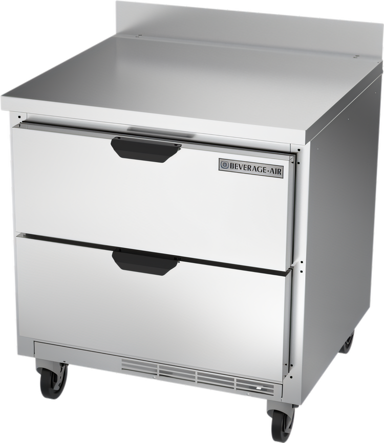 Product image #1 for Beverage-Air 32-Inch 2-Drawer Worktop Refrigerator with Stainless Steel Top and 4-Inch Backsplash, 7.2 Cu. Ft.