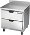 Thumbnail image #1 for Beverage-Air 32-Inch 2-Drawer Worktop Refrigerator with Stainless Steel Top and 4-Inch Backsplash, 7.2 Cu. Ft.