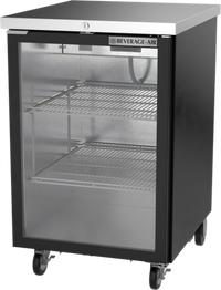 Beverage-Air BB24HC-1-G-B 24-Inch One-Section Refrigerated Back Bar Storage Cabinet with Glass Door and Stainless Steel Top