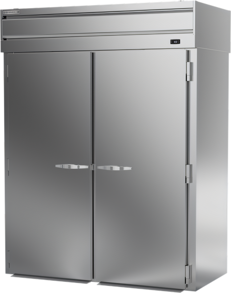 Product image #1 for Beverage-Air P-Series Extra Tall Two-Section Roll-Thru Freezer, Top-Mount Self-Contained, Stainless Steel, 85.8 Cu. Ft. (PFT2XTHC-1AS)
