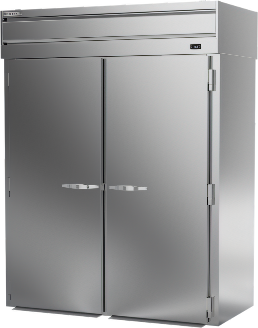 Product image #1 for Beverage-Air P-Series Extra Tall Two-Section Roll-Thru Freezer, Top-Mount Self-Contained, Stainless Steel, 85.8 Cu. Ft. (PFT2XTHC-1AS)