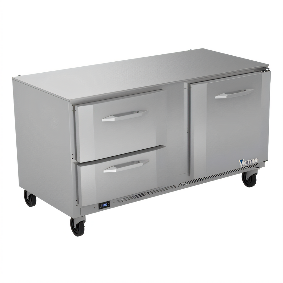 Product image #1 for Victory VUFD60HC-2 V-Core™ 60 Inch Two-Section Undercounter Freezer with One Door and Two Drawers