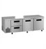 Thumbnail image #1 for Hoshizaki Steelheart Three-Section Undercounter Reach-In Refrigerator with 2 Solid Doors and 2 Drawers, 93 Inch